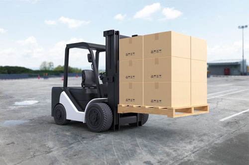 Carretilla frontal cargada